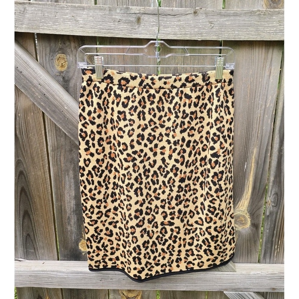 VTG St. Johns SeperatesLeopard Staight Pencil Skirt Size 6 Spandex Waist